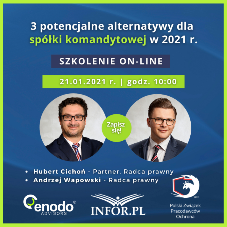 Szkolenie online – 3 potencjalne alternatywy dla spółki komandytowej w 2021 r.