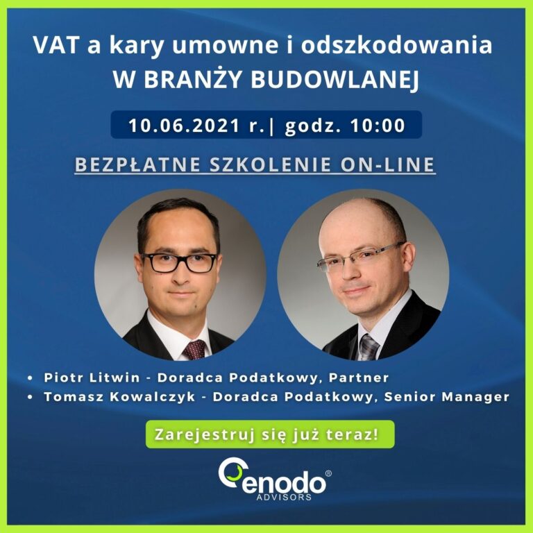 Webinarium: VAT a kary umowne i odszkodowania w branży budowlanej