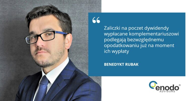 Komplementariusz nie obniży podatku od zaliczki na poczet dywidendy