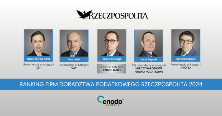 Lider i 4 rekomendacje: ENODO Advisors w rankingu firm doradztwa podatkowego