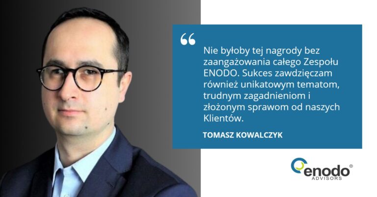 „Choć to nagroda indywidualna, nie było jej bez zaangażowania całego zespołu ENODO”