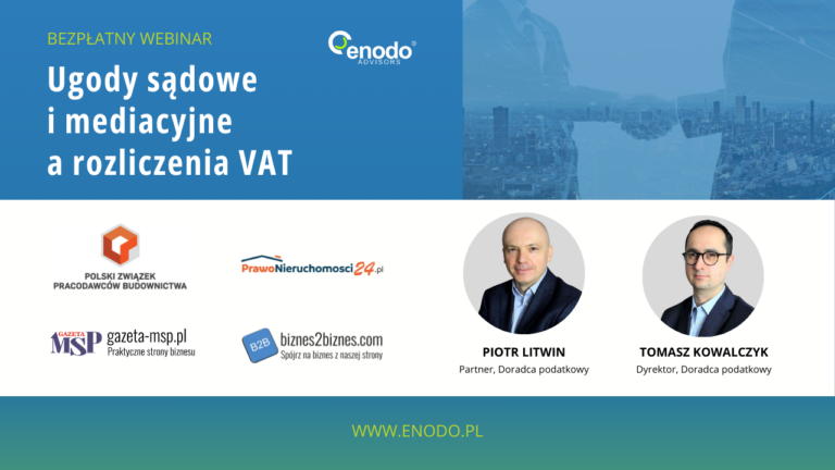 Czy płatności wynikające z ugody podlegają VAT? ENODO Advisors