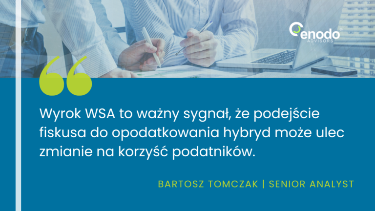 Wyrok WSA daje nadzieję na niższą stawkę akcyzy od samochodów hybrydowych ENODO Advisors